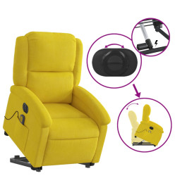 Fauteuil inclinable de massage électrique jaune velours