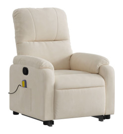 Fauteuil inclinable de massage beige tissu microfibre