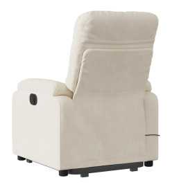 Fauteuil inclinable de massage beige tissu microfibre