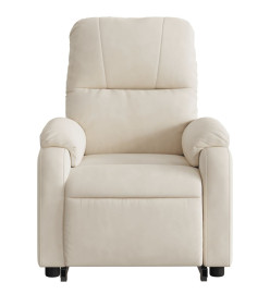 Fauteuil inclinable de massage beige tissu microfibre