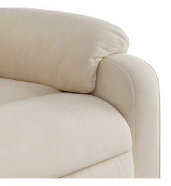 Fauteuil inclinable de massage beige tissu microfibre