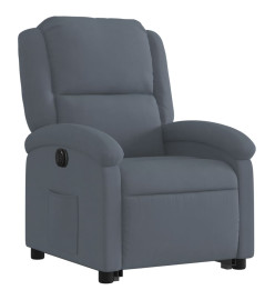 Fauteuil inclinable électrique gris foncé velours