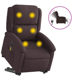 Fauteuil inclinable de massage électrique Marron foncé Tissu