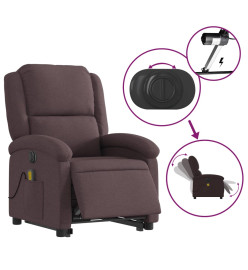 Fauteuil inclinable de massage électrique Marron foncé Tissu