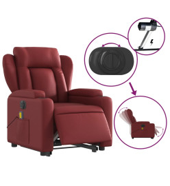 Fauteuil inclinable de massage électrique rouge bordeaux