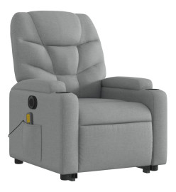 Fauteuil inclinable de massage électrique Gris clair Tissu