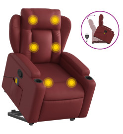 Fauteuil inclinable de massage Rouge bordeaux Similicuir