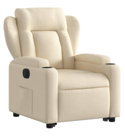 Fauteuil inclinable électrique crème tissu