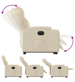 Fauteuil inclinable électrique crème tissu