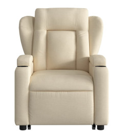 Fauteuil inclinable électrique crème tissu