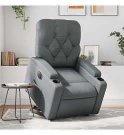 Fauteuil inclinable électrique gris similicuir