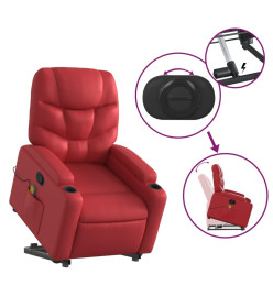 Fauteuil inclinable de massage Rouge Similicuir