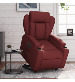 Fauteuil inclinable électrique rouge bordeaux similicuir