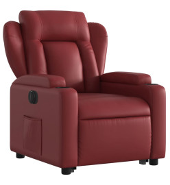 Fauteuil inclinable électrique rouge bordeaux similicuir