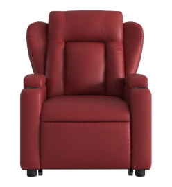 Fauteuil inclinable électrique rouge bordeaux similicuir