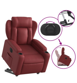 Fauteuil inclinable électrique rouge bordeaux similicuir