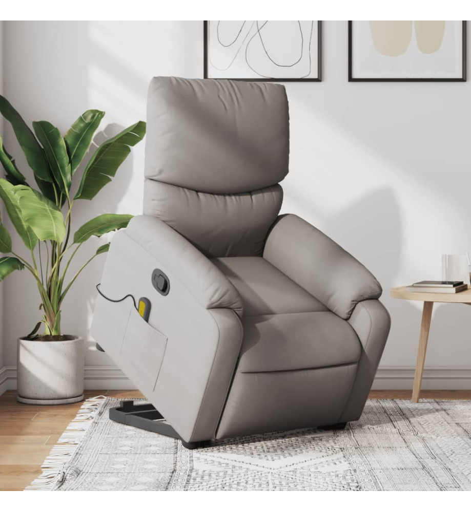 Fauteuil inclinable de massage Taupe Tissu