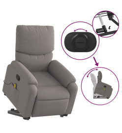 Fauteuil inclinable de massage Taupe Tissu