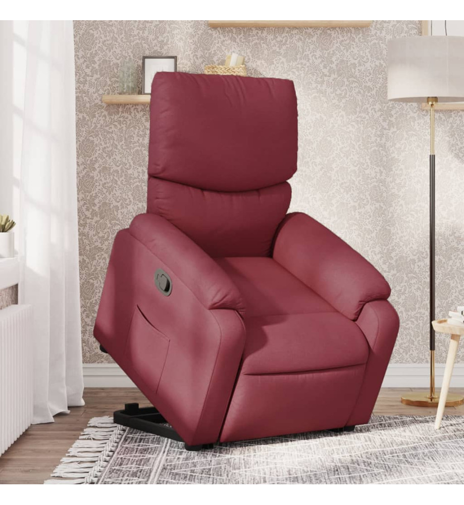 Fauteuil inclinable rouge bordeaux tissu