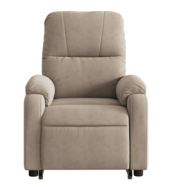 Fauteuil inclinable de massage taupe tissu microfibre