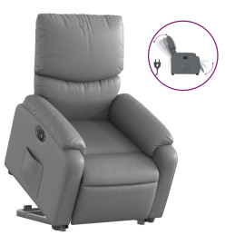 Fauteuil inclinable électrique gris similicuir