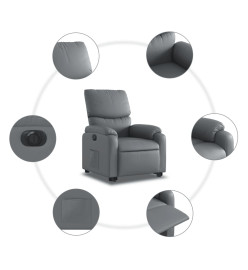 Fauteuil inclinable électrique gris similicuir