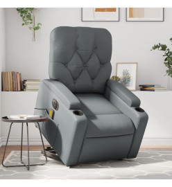 Fauteuil inclinable de massage électrique gris similicuir