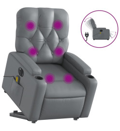 Fauteuil inclinable de massage électrique gris similicuir