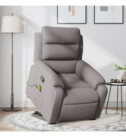 Fauteuil inclinable de massage Taupe Tissu