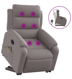 Fauteuil inclinable de massage Taupe Tissu