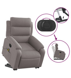 Fauteuil inclinable de massage Taupe Tissu