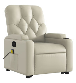 Fauteuil inclinable de massage Crème Similicuir