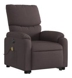 Fauteuil inclinable de massage électrique Marron foncé Tissu