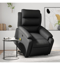 Fauteuil inclinable de massage Noir Similicuir