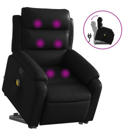 Fauteuil inclinable de massage Noir Similicuir