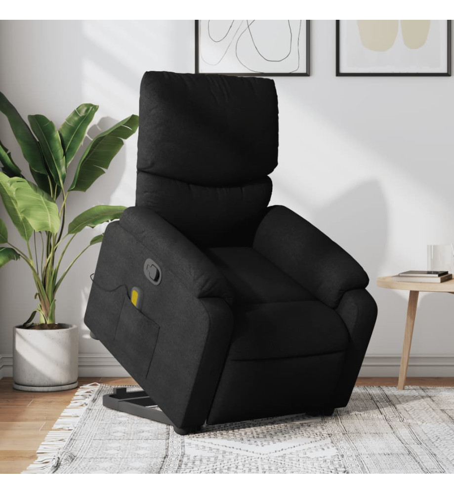 Fauteuil de massage inclinable Noir Tissu