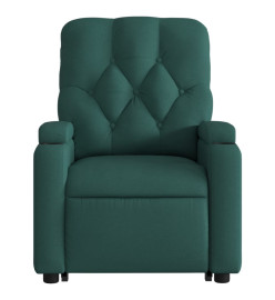 Fauteuil inclinable de massage Vert foncé Tissu