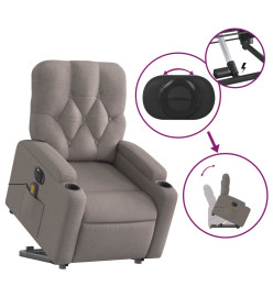 Fauteuil inclinable de massage électrique Taupe Tissu