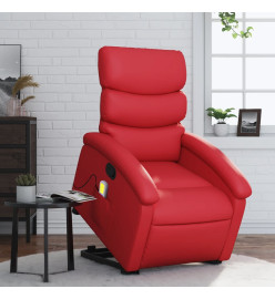 Fauteuil inclinable de massage Rouge Similicuir