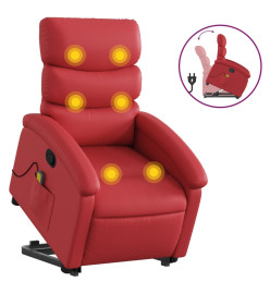 Fauteuil inclinable de massage Rouge Similicuir