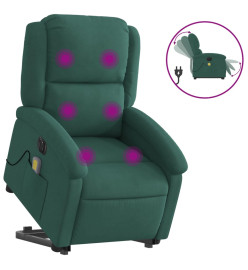 Fauteuil inclinable de massage électrique vert foncé velours