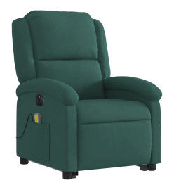 Fauteuil inclinable de massage électrique vert foncé velours