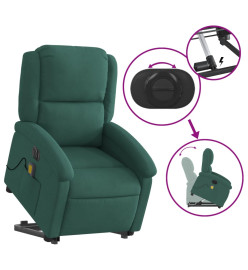 Fauteuil inclinable de massage électrique vert foncé velours