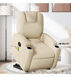 Fauteuil inclinable de massage Crème Tissu