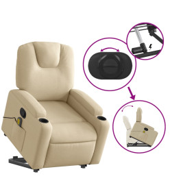 Fauteuil inclinable de massage Crème Tissu