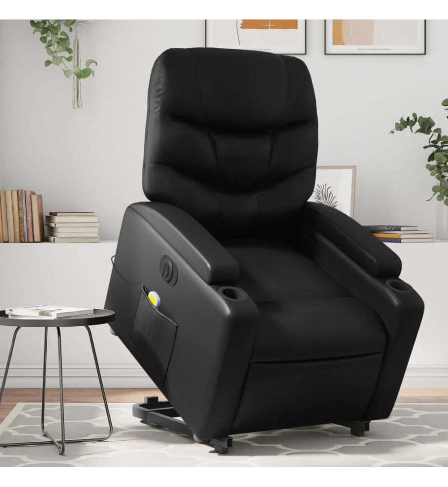 Fauteuil inclinable de massage électrique noir similicuir