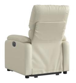 Fauteuil inclinable électrique crème similicuir