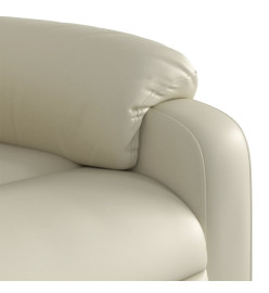 Fauteuil inclinable électrique crème similicuir