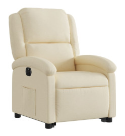 Fauteuil inclinable électrique crème tissu