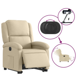 Fauteuil inclinable électrique crème tissu